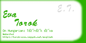 eva torok business card
